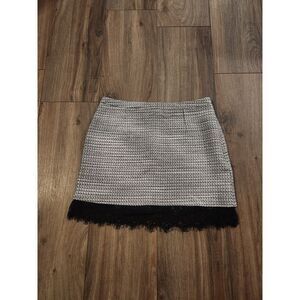 Top‎ Shop Women's Lace Hemmed Gray Skirt